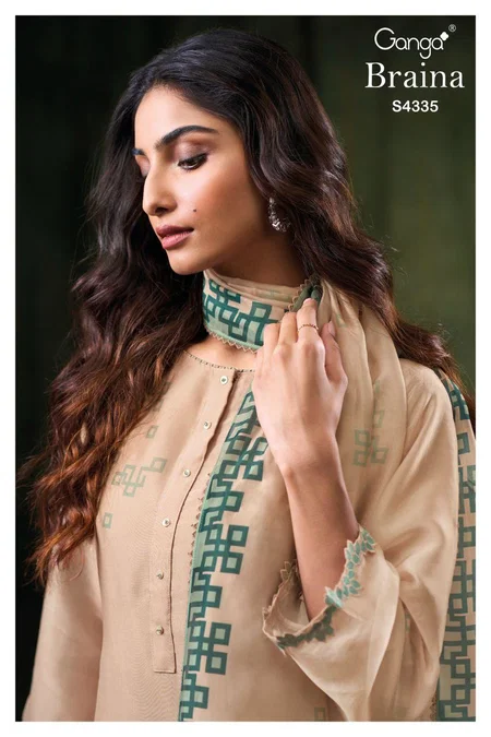 Braina 4335 By Ganga Bemberg Silk Satin Online Designer Salwar Suits Wholesale

